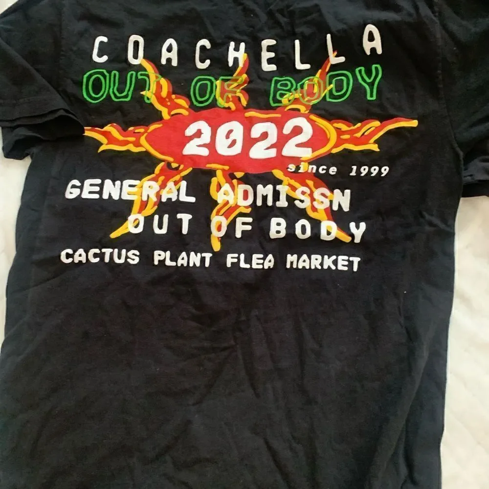 COACHELLA 2022 Cactus Plant Flea Market CPFM Shirt BLACK, Medium Limited Edition